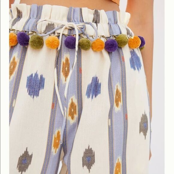New Anthropologie Ollari Pom Pom Wide-Leg Pants XS #037 - Picture 3 of 5